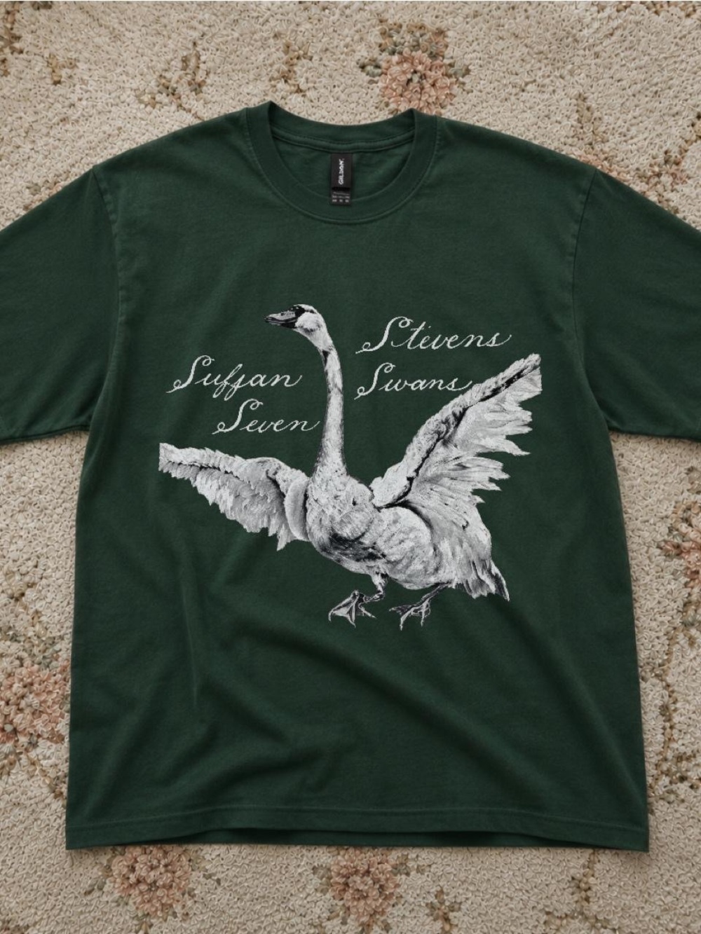 Gildan Forest Green Sufjan Stevens Swans Graphic Tee